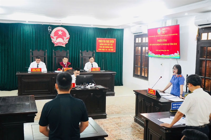 Viện KSND Khu vực 10 tổ chức thành công phiên tòa rút kinh nghiệm trực tuyến vụ án dân sự công ích trong lĩnh vực thuế