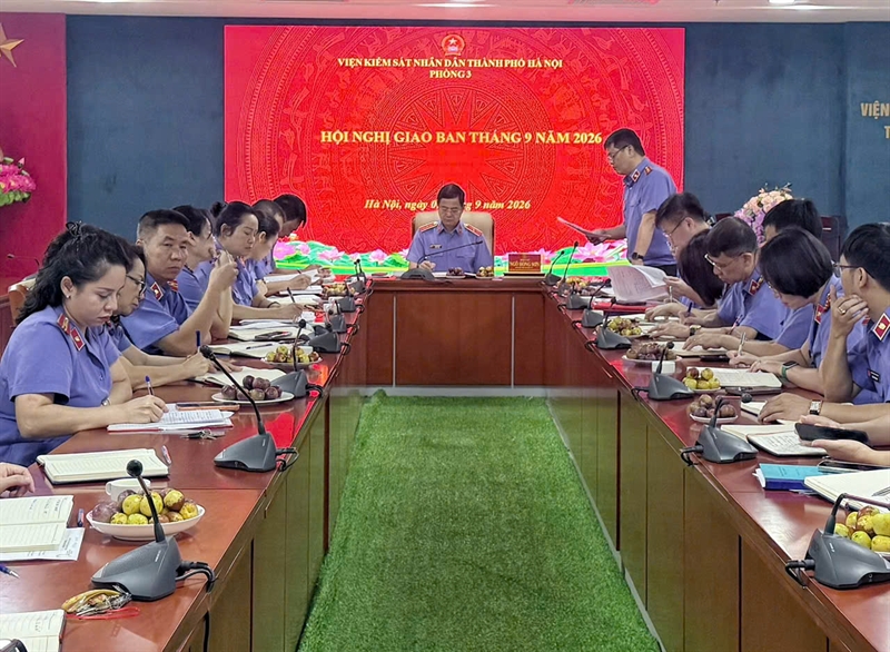Phòng 3 - Viện kiểm sát nhân dân thành phố Hà Nội tổ chức Hội nghị giao ban công tác tháng 9/2026