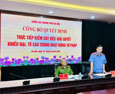 Viện kiểm sát nhân dân thành phố Hà Nội trực tiếp kiểm sát việc giải quyết...