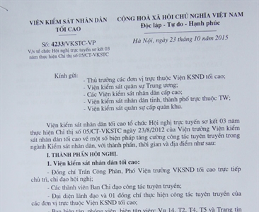Triệu tập Hội nghị trực tuyến sơ kết 03 năm thực hiện Chỉ thị số...