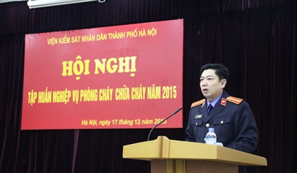 Nâng cao nghiệp vụ phòng cháy chữa cháy cho cán bộ Viện KSND hai cấp...