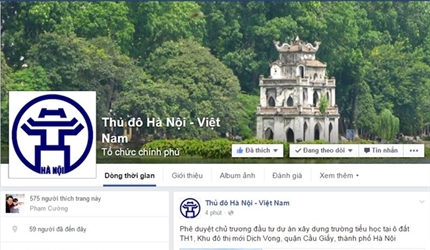 UBND Thành phố Hà Nội sẽ kết nối với người dân qua Facebook