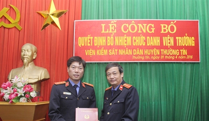 Lễ công bố quyết định bổ nhiệm chức danh Viện Trưởng Viện KSND huyện...
