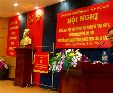 Đảng bộ Viện KSND TP Hà Nội học Nghị quyết TW4 (khóa XII) và Chuyên đề toàn khóa