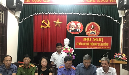 Viện KSND huyện Ứng Hòa chủ trì, tổ chức thành công Lễ ký kết quy chế...